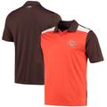 Men's MSX by Michael Strahan Orange/Brown Cleveland Browns Challenge Color Block Performance Polo