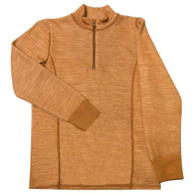 Joha - Kid's 630 Shirt with Zipper Wool & Bamboo - Merinoshirt Gr 150 beige/orange/braun