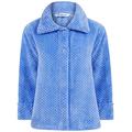 Slenderella Ladies 24"/61cm Soft Thick Light Blue Waffle Fleece Collared Button Up Bed Jacket Size Large 16 18