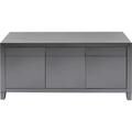 Buffet 3 portes 3 tiroirs en verre gris