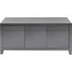 Buffet 3 portes 3 tiroirs en verre gris