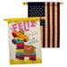 Angeleno Heritage 2-Sided Polyester 40 x 28 in. House Flag in Brown/Red/Yellow | 40 H x 28 W in | Wayfair AH-PC-HP-137194-IP-BOAA-D-US20-AH