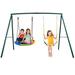 Klo Kick 440lbs 2 Seat Swing Set w/ Belt & Saucer Swing Metal in Green | 5.69 H x 12.78 W x 51.36 D in | Wayfair DR0541C