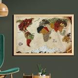 East Urban Home Ambesonne World Map Wall Art w/ Frame, Different Spices Design Food Bohemian Style Art Atlas Style | Wayfair