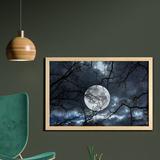 East Urban Home Ambesonne Forest Wall Art w/ Frame, Full Moon At Night In Forest Winter Time Dramatic Days Lunar Photo | Wayfair