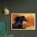 East Urban Home Ambesonne Horses Wall Art w/ Frame, Portrait Of Galloping Friesian Horse w/ Hot Sun Rays Intensity Honor Grace Theme | Wayfair