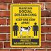 SmartSign Maintain Social Distancing - Keep One Cow Apart, At Least 6 Feet HDPE Plastic Sign Plastic in Yellow | 14 H x 10 W x 0.055 D in | Wayfair