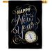 Ornament Collection New Year Clock House Flag Winter 28 X40 Inches Double-Sided Decorative Decoration Yard Banner | 40 H x 28 W in | Wayfair