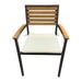 Panama Jack Outdoor Boca Grande Stacking Acacia Patio Dining Armchair w/ Cushion Wood in Brown | 35.5 H x 23 W x 22 D in | Wayfair