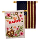 Ornament Collection Heart & Luck 2-Sided Polyester 3'3 x 2'3 ft. House Flag in Pink/Red | 40 H x 28 W in | Wayfair
