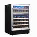 cozypony 46 Bottle & 46 Can Stainless Steel Dual Zone Freestanding/Built-In Wine Refrigerator in Black/Gray | 33.4 H x 23.4 W x 20.9 D in | Wayfair
