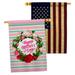 Ornament Collection Home Decor 2-Sided Polyester 40 x 28 in. House Flag in Blue/Pink/White | 40 H x 28 W in | Wayfair