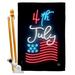 Ornament Collection Fourth of July 2-Sided Polyester 40 x 28 in. Flag Set in Black/Blue/Red | 40 H x 28 W in | Wayfair