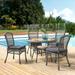 Bayou Breeze Gillingham All-Weather 5Pc Outdoor Dining Set w/ 42" Bistro Dining Table & 4 Dining Chairs Glass in Gray | 42 W x 42 D in | Wayfair
