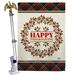 Ornament Collection Thanksgiving 2-Sided Polyester 40 x 28 in. Flag Set in Black/Brown/Red | 40 H x 28 W in | Wayfair