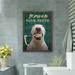 Trinx Bull Terrier - Brush Your Teeth Gallery Wrapped Canvas - Bath & Laundry Pet Illustration Decor, Dark Green & Bathroom Decor Canvas | Wayfair