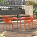 Brayden Studio® Rabia Patio Dining Armchair, Steel in Orange | 31.5 H x 22.5 W x 24.5 D in | Wayfair DAA37F5F5C3148C9AB358977333D63A6