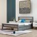 Red Barrel Studio® Wood Platform Full Bed w/ Two Drawers Modern, Full (White) Wood in Gray, Size 33.2 H x 54.5 W x 75.7 D in | Wayfair