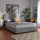 Lark Manor™ Aalyna Low Profile Storage Platform Bed Upholstered/Polyester in Gray | 46.26 H x 80.12 W x 84.65 D in | Wayfair