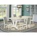 Red Barrel Studio® 4 - Person Acacia Solid Wood Dining Set Wood/Upholstered in White | 30" H x 72" L x 40" W | Wayfair