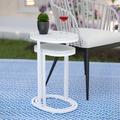 Zipcode Design™ Frakes Outdoor Side Table Stone/Concrete/Metal in Gray/White | 15.75 H x 22.75 W x 12 D in | Wayfair