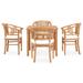 Red Barrel Studio® Rectangular 4 - Person Teak Outdoor Dining Set w/ Cushions Wood/Teak in Brown | 33.46 W x 33.46 D in | Wayfair