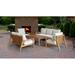 Latitude Run® Adhern Deep Seating Outdoor Arm Chair Wood in Brown/Gray/White | 27.5 H x 31.5 W x 40 D in | Wayfair 0770A956B89D4C85B58C03DBD5496E24
