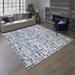 White 63 x 0.25 in Area Rug - Gertmenian Quattro Abstract Gray/Navy Blue Modern High-Low Area Rug Polyester/Polypropylene | 63 W x 0.25 D in | Wayfair