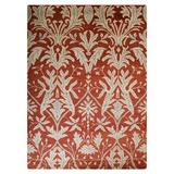 Red/Yellow 72 x 0.75 in Area Rug - Canora Grey Holice Floral Hand-Knotted Wool Red Gold Area Rug Wool | 72 W x 0.75 D in | Wayfair