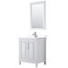 Wyndham Collection Daria 30" W Single Bathroom Vanity Set w/ Mirror Wood/Marble in White | 35.75 H x 30 W x 22 D in | Wayfair WCV252530SWHWCUNSM24