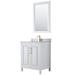Wyndham Collection Daria 30" W Single Bathroom Vanity Set w/ Mirror Wood/Marble in White | 35.75 H x 30 W x 22 D in | Wayfair WCV252530SWGCMUNSM24