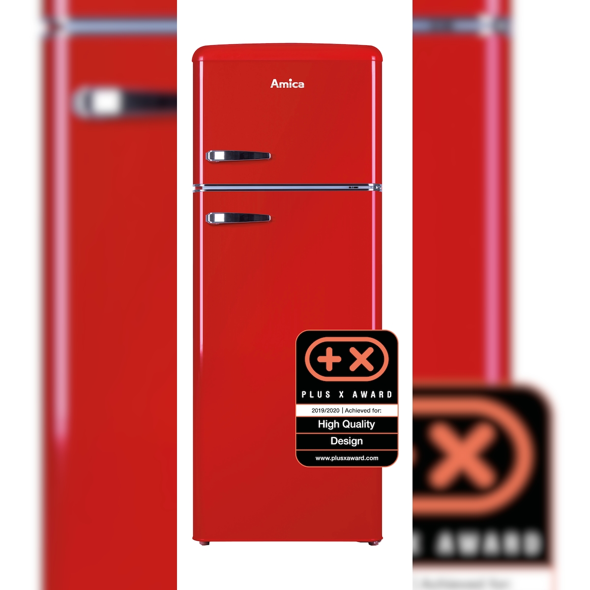 Amica KGC 15630 R,Kühl-/Gefrierkombination im Retro Design, 144 cm Höhe, chili red Image