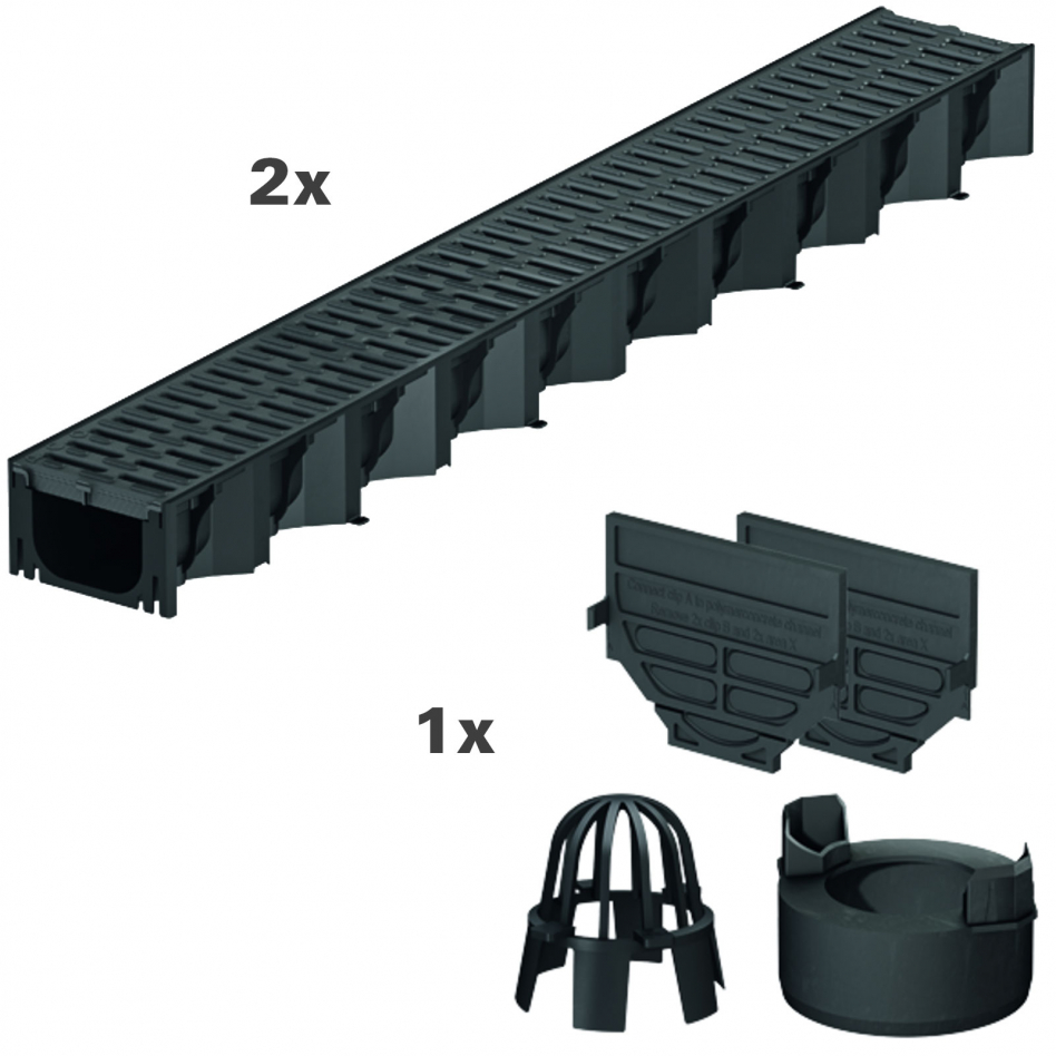 ACO Rundum Sorglos Hexaline, 2 m, mit Kunststoffrost Image