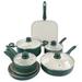 Gibson Home Gazebo Ceramic Nonstick Aluminum 11 Piece Cookware Set in Green