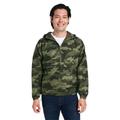 Champion CO200 Adult Packable Anorak 1/4 Zip Jacket in Olive Green size 3XL | Polyester