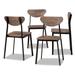 Ornette Mid-Century Modern Metal and Wood Dining Chair Set(4pc)-Walnut