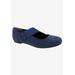 Wide Width Women's Danish Flat by Ros Hommerson in Blue Denim Fabric (Size 12 W)