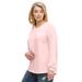 Plus Size Women's Blouson Sleeve Sweatshirt Tunic by ellos in Pale Blush (Size 38/40)