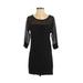 Splendid Casual Dress - Shift Scoop Neck 3/4 Sleeve: Black Print Dresses - Women's Size X-Small