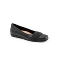 Wide Width Women's Samantha Ballet Flat by Trotters in Black Gem (Size 12 W)