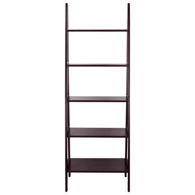 5-Shelf Ladder Bookcase-Espresso by Casual Home in Espresso