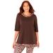 Plus Size Women's Racerback Tank & Tunic Duet by Catherines in Chocolate Ganache (Size 1X)