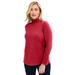 Plus Size Women's Long Sleeve Mockneck Tee by Jessica London in Classic Red (Size 12) Mock Turtleneck T-Shirt