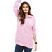 Plus Size Women's Hooded Pullover Shaker Sweater by Woman Within in Pink (Size 3X)