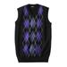 Men's Big & Tall V-Neck Argyle Sweater Vest by KingSize in Purple Argyle (Size 9XL)