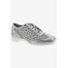Wide Width Women's Sealed Slip On Sneaker by Ros Hommerson in White Silver Leather (Size 7 1/2 W)