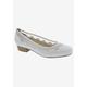 Wide Width Women's Tootsie Kitten Heel Pump by Ros Hommerson in White Leather (Size 7 1/2 W)