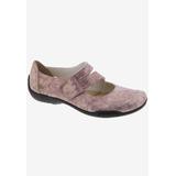 Wide Width Women's Chelsea Mary Jane Flat by Ros Hommerson in Watercolor Iridescent Leather (Size 9 1/2 W)