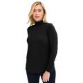 Plus Size Women's Long Sleeve Mockneck Tee by Jessica London in Black (Size 12) Mock Turtleneck T-Shirt