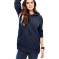 Plus Size Women's Hooded Pullover Shaker Sweater by Woman Within in Navy (Size L)